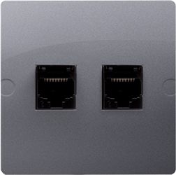 Kontakt-Simon Gniazdo komputerowe Simon Basic podwójne RJ45 kat. 5e inox (BMF52.02/21)