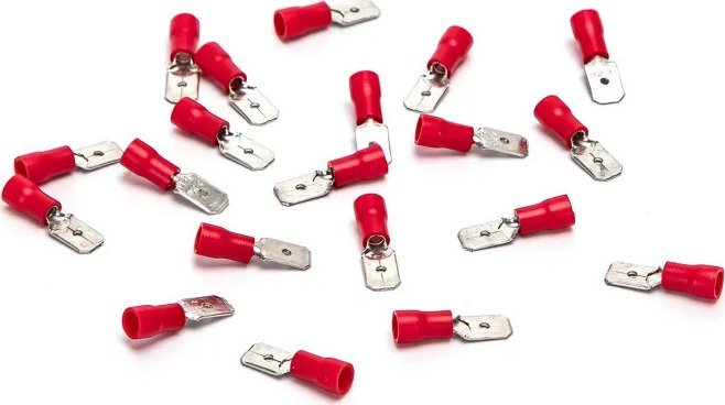Aigostar Preizolowane zaciski tłoczone na zimno MDD1.25-250 20 szt., czerwone Preizolowane zaciski tłoczone na zimno MDD1.25-250 20 szt., czerwone