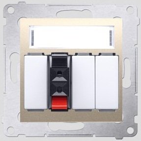 Kontakt-Simon Gniazdo głośnikowe SIMON54 pojedyncze złoty - DGL31.01/44