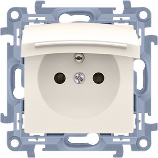 Kontakt-Simon Gniazdo pojedyncze Simon 10 hermetyczne IP44 z klapką 16A kremowy (CGZ1BZ.01/41)