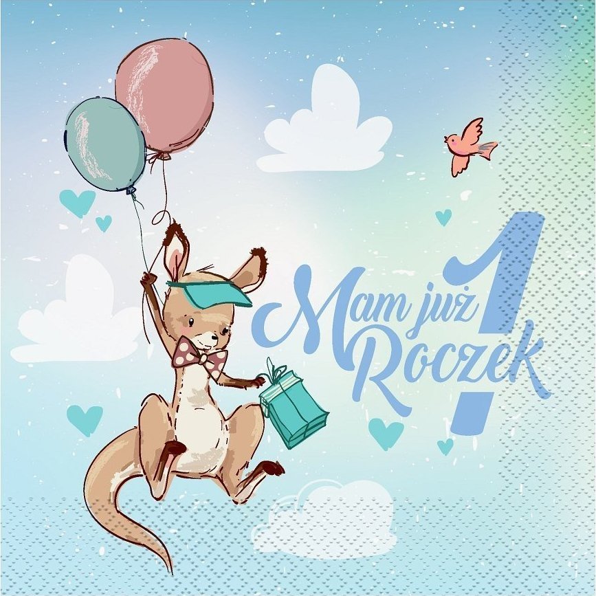 GoDan Serwetki papierowe roczek 1urodziny pastelowe