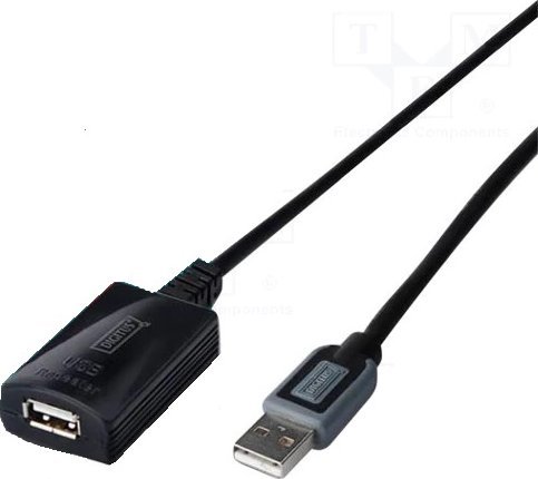 Kabel USB Digitus USB-A - USB-A 10 m Czarny (DA731001)