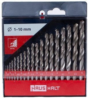 HSS TWIST DRILL SET 19PCS WHITE 1-10MM