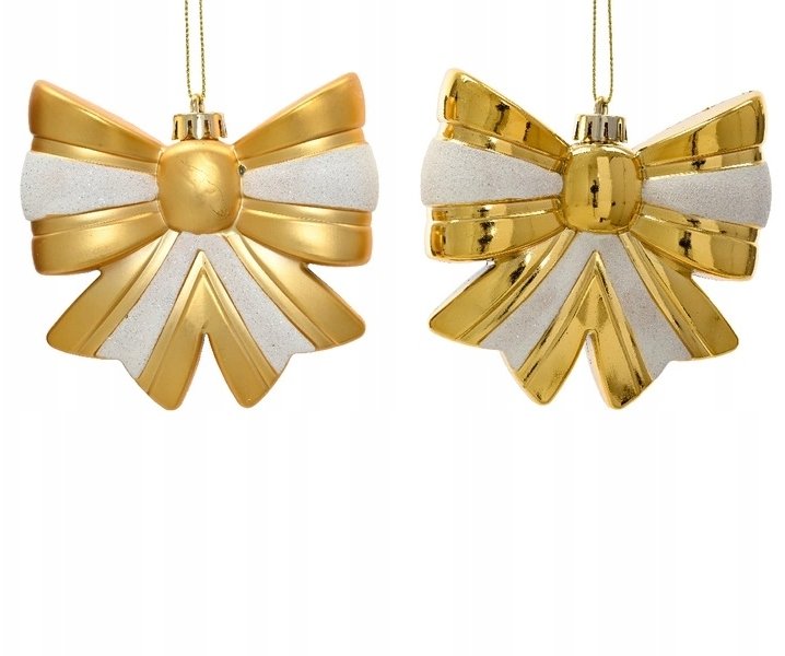 Kaemingk Bombka choinkowa nietłukąca plastikowa złota kokarda 12cm 1szt