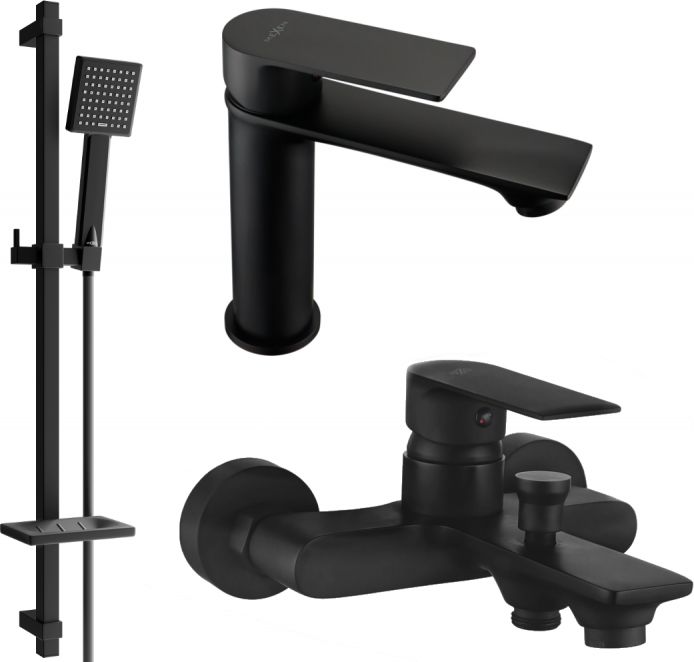 Mexen Mexen Royo DQ45 zestaw wannowy, czarny - 72203DQ45-70