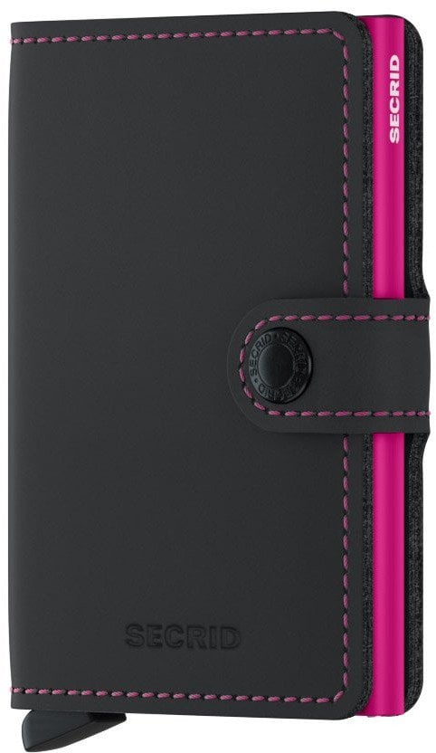 Secrid Matte Miniwallet, black/fuchsia