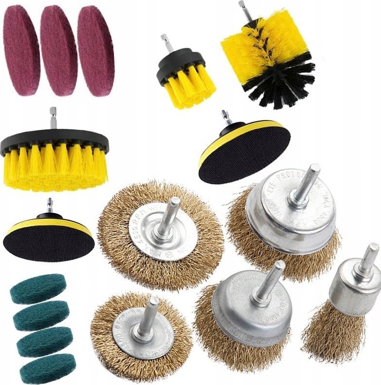 Rosfix SZCZOTKI CZYSCZĄCE NA WKRĘTARKĘ +DRUCIANE 17 SZTUK