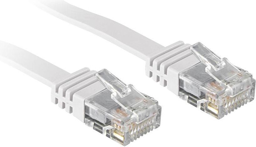 Lindy Patchcord Cat6, płaski, 3m, biały (47503)