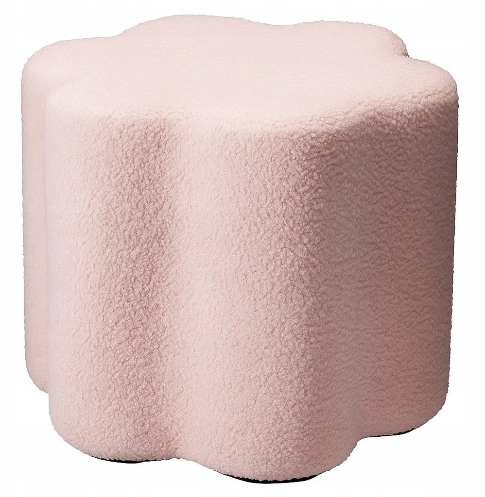 Home Styling Collection Pufa kwiatek YORE, tapicerka owcza, 34 x 34 x 29 cm