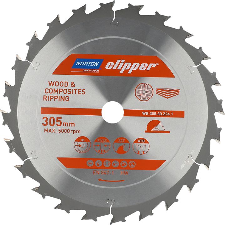 Norton Clipper NORTON PIŁA TARCZOWA 305mm x 30mm x 24z DREWNO I KOMPOZYTY ATB (3,2 / 2,2) N70184608071