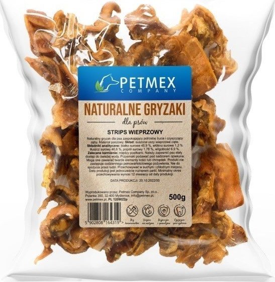 Petmex Gryzak dla psów PETMEX Strips wieprzowy 500g