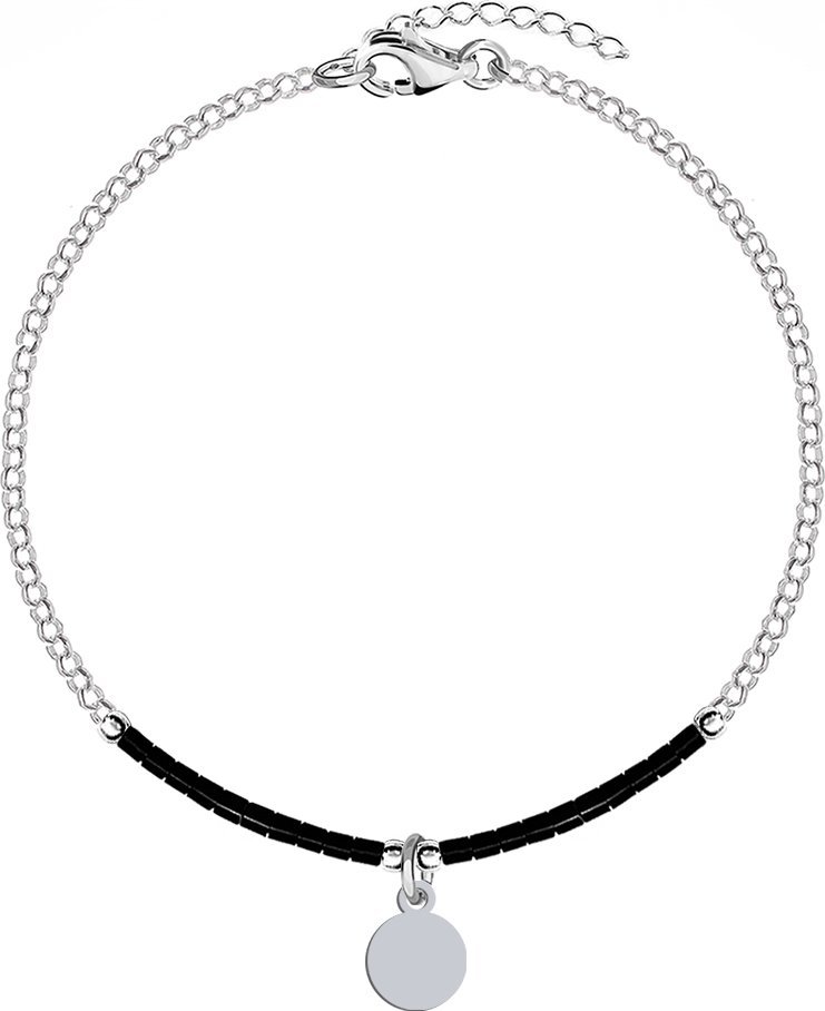 Radziszewska Jewellery Bransoletka Srebrna z blaszką i koralikami