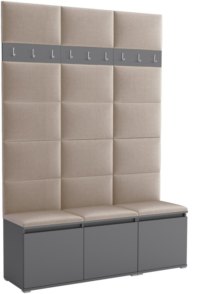 Tapicerowana garderoba Noris III - kolor antracyt + tkanina Trinity 04