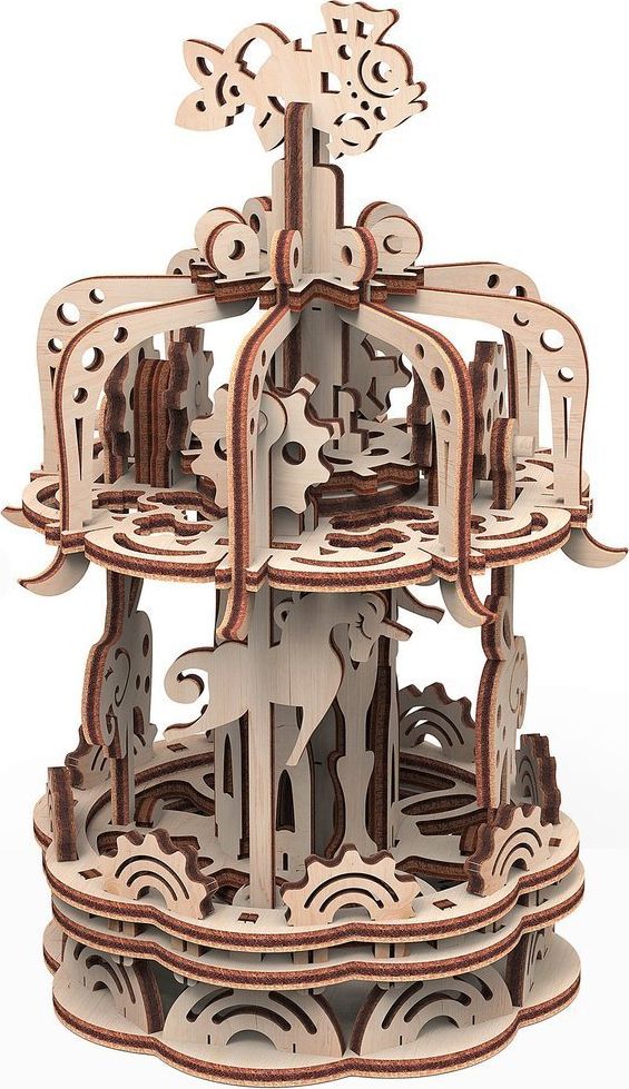 Mr.Playwood Mr.Playwood Drewniany Model Puzzle 3D Karuzela S