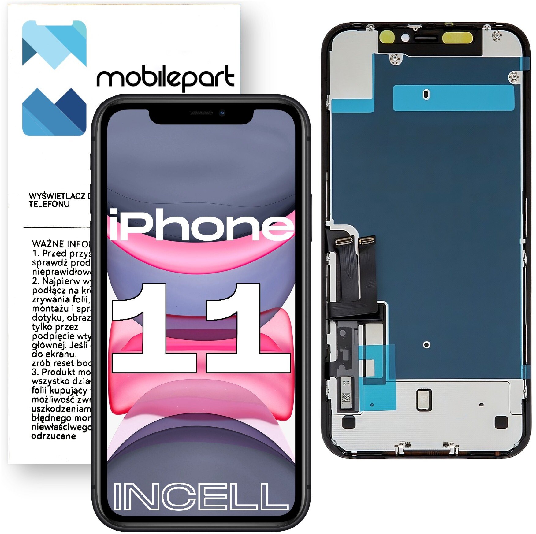 Wyświetlacz do iPhone 11 LCD A2221 A2221 Ekran Incell Ramka Zamienne IC