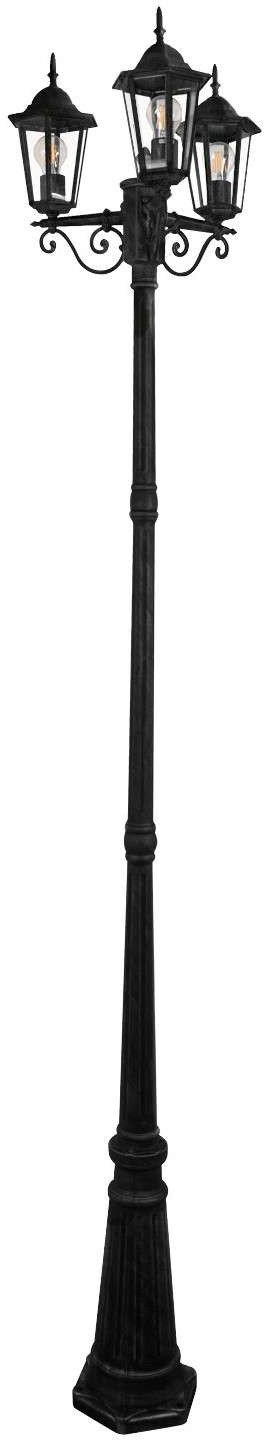 Polux Stojąca LAMPA masztowa LIGURIA 313423 metalowa OPRAWA klasyczna do ogrodu zewnętrzna outdoor IP43 czarna
