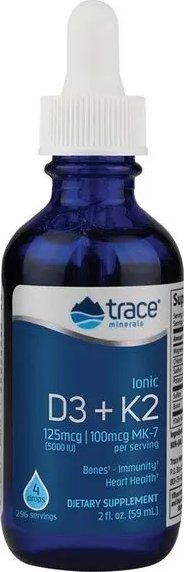 TRACE MINERALS Trace Minerals - Ionic D3 + K2, Płyn, 59 ml