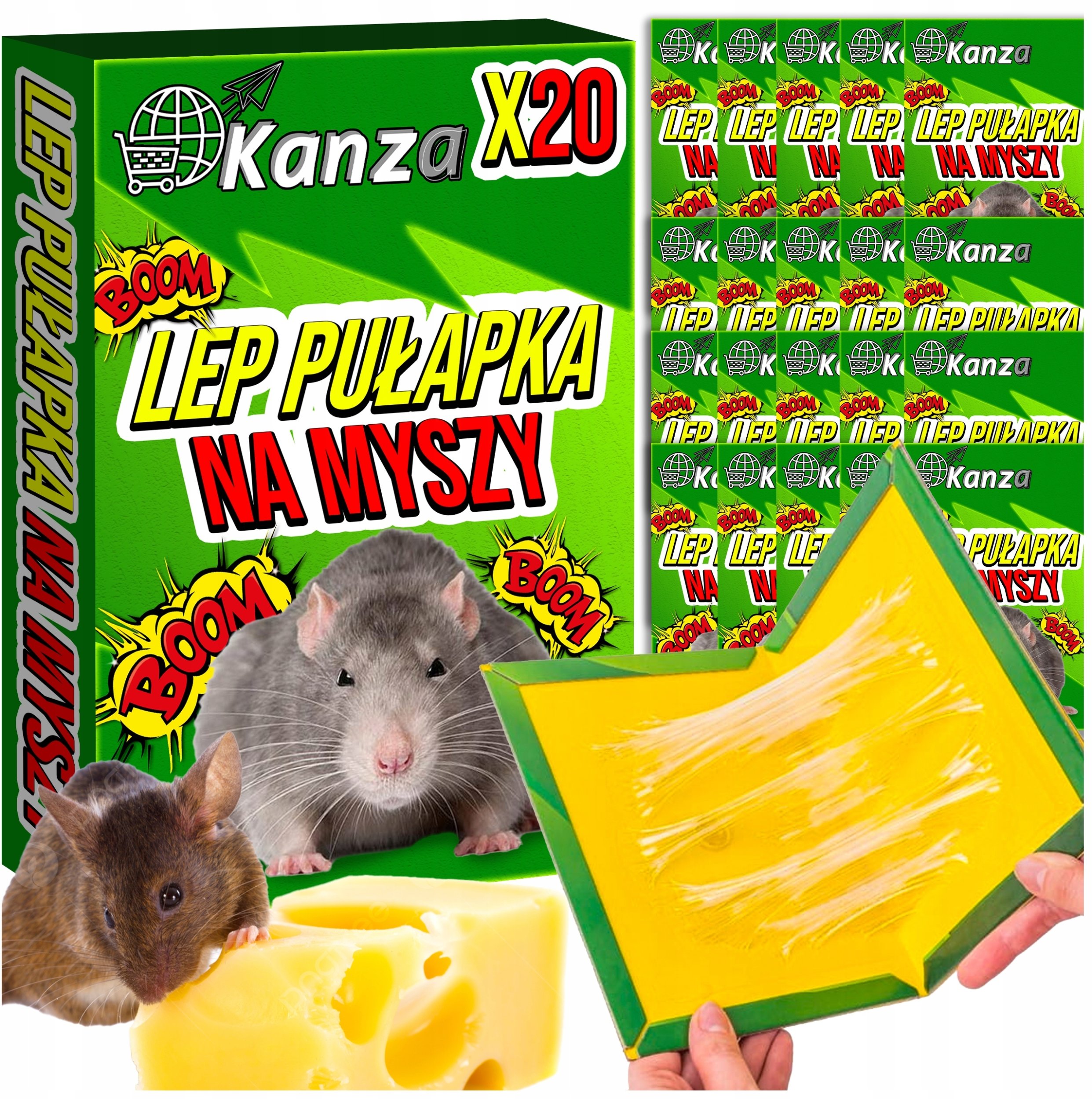 20x PUŁAPKA NA MYSZY I SZCZURY LEP