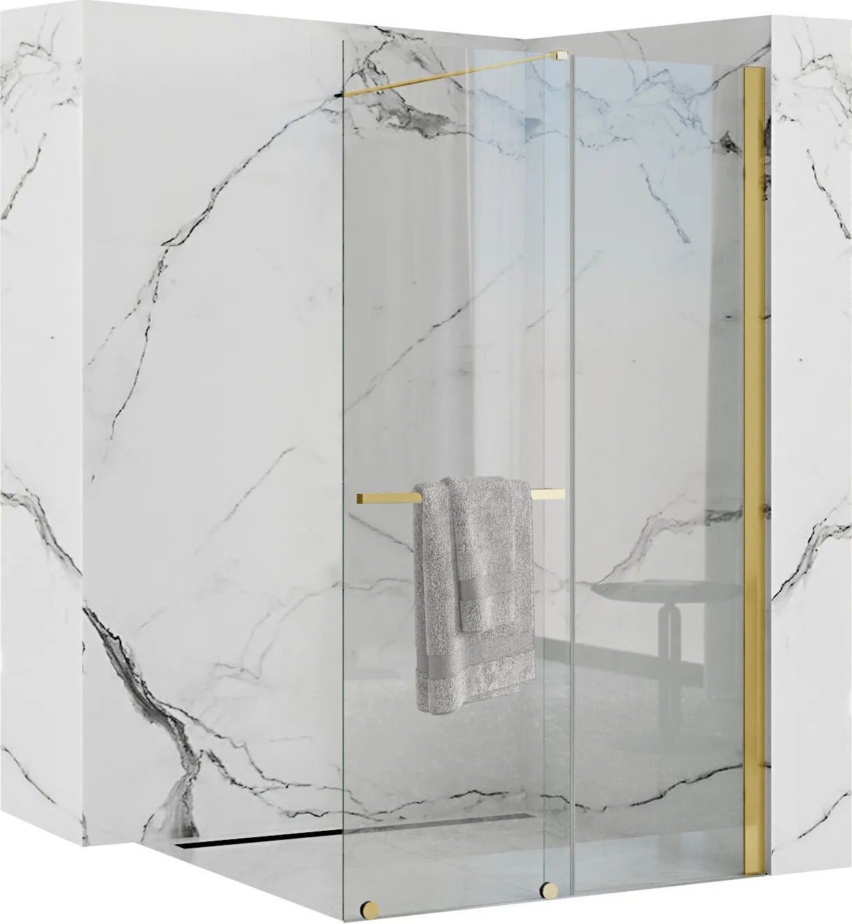 Rea Ścianka prysznicowa Rea Cortis GOLD 120