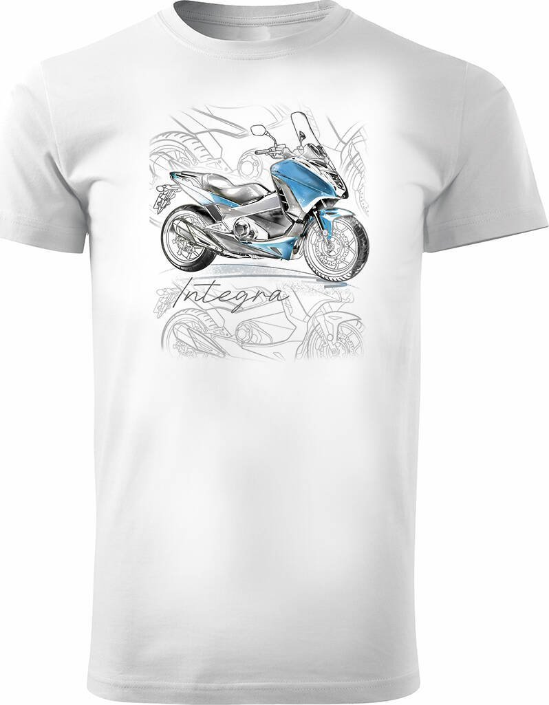 Topslang Koszulka z motocyklem na motor Honda Integra męska biała REGULAR XL