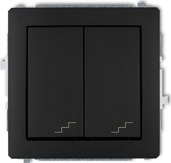 Karlik Łącznik Deco podwójny schodowy czarny mat (12DWP-33)