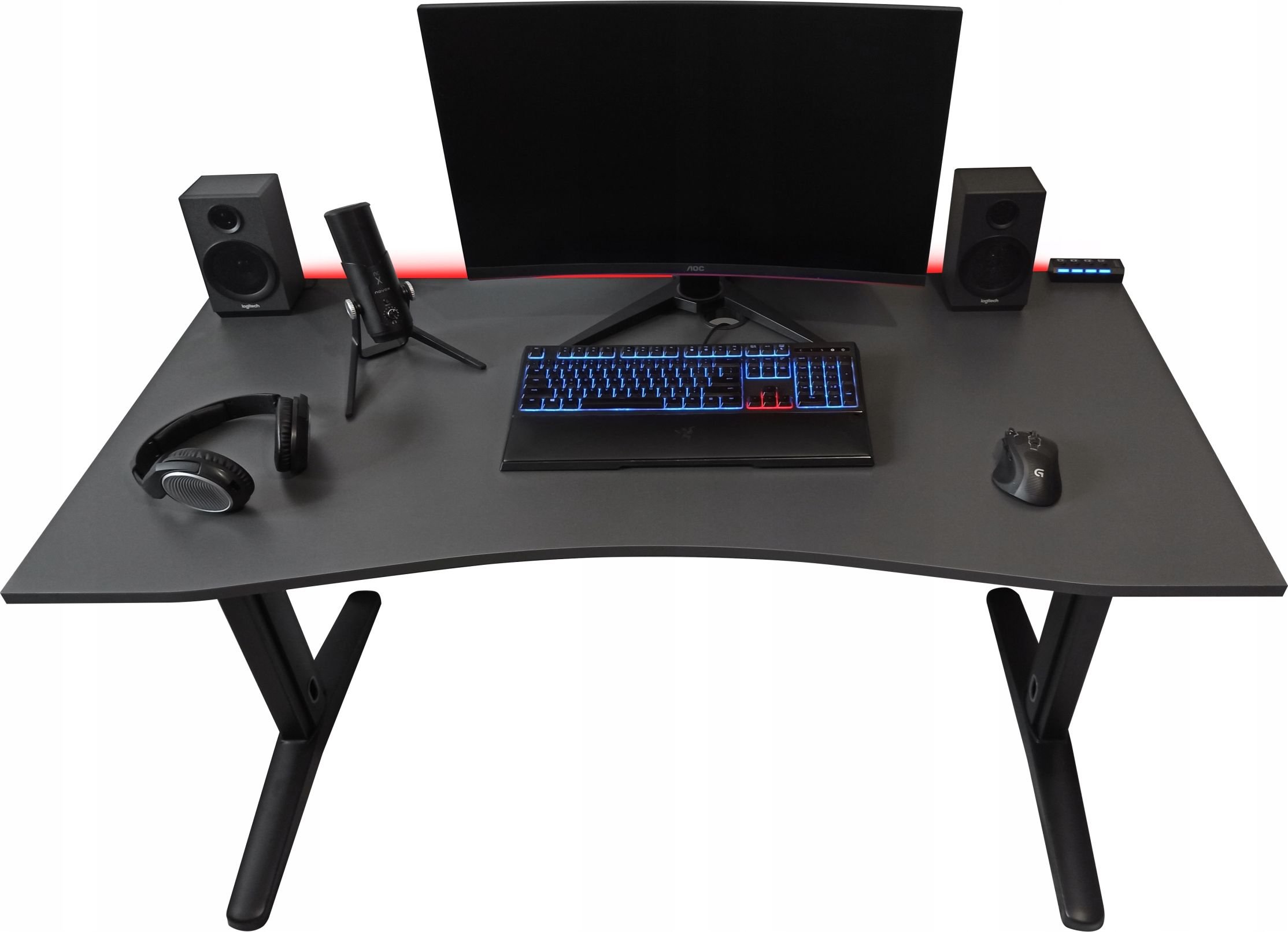 Biurko Zdesk AC-STL/B-Po/B-LH Grafitowe 138 cmx68 cm