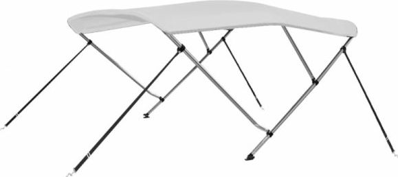 vidaXL Bimini, daszek do łodzi, 3 pałąki, biały, 183x196x137 cm