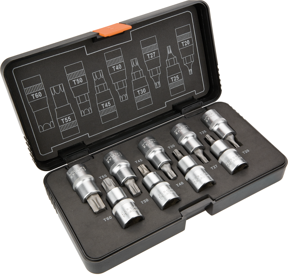 Neo Zestaw nasadek trzpieniowych Torx 1/2" T20-T60 9szt. (08-707)