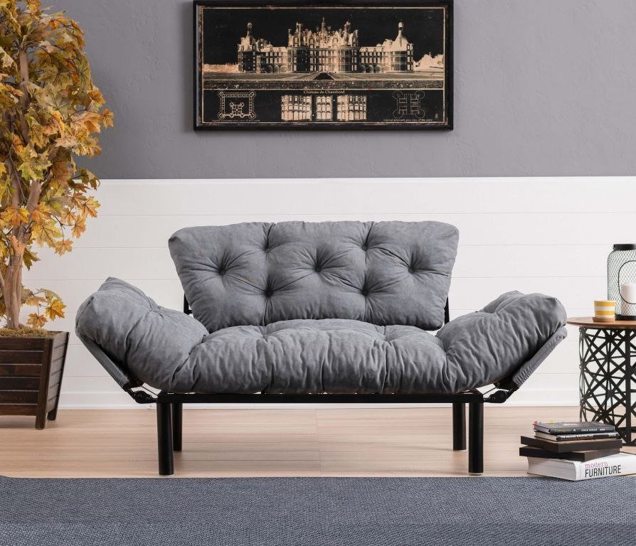 Asir Sofa dwuosobowa Nitta , 155 x 85 x 70 cm, szara