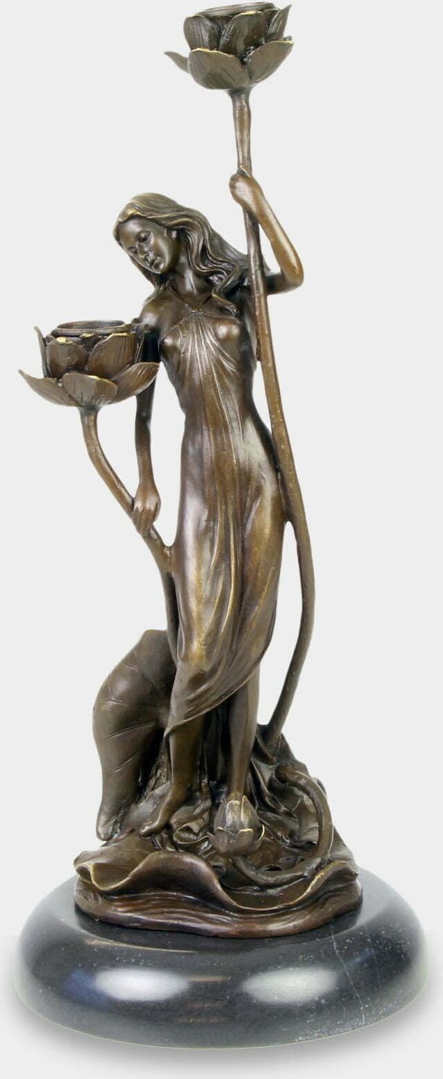 rzezbyzbrazu Świecznik Rusałka wśród Kwiatów