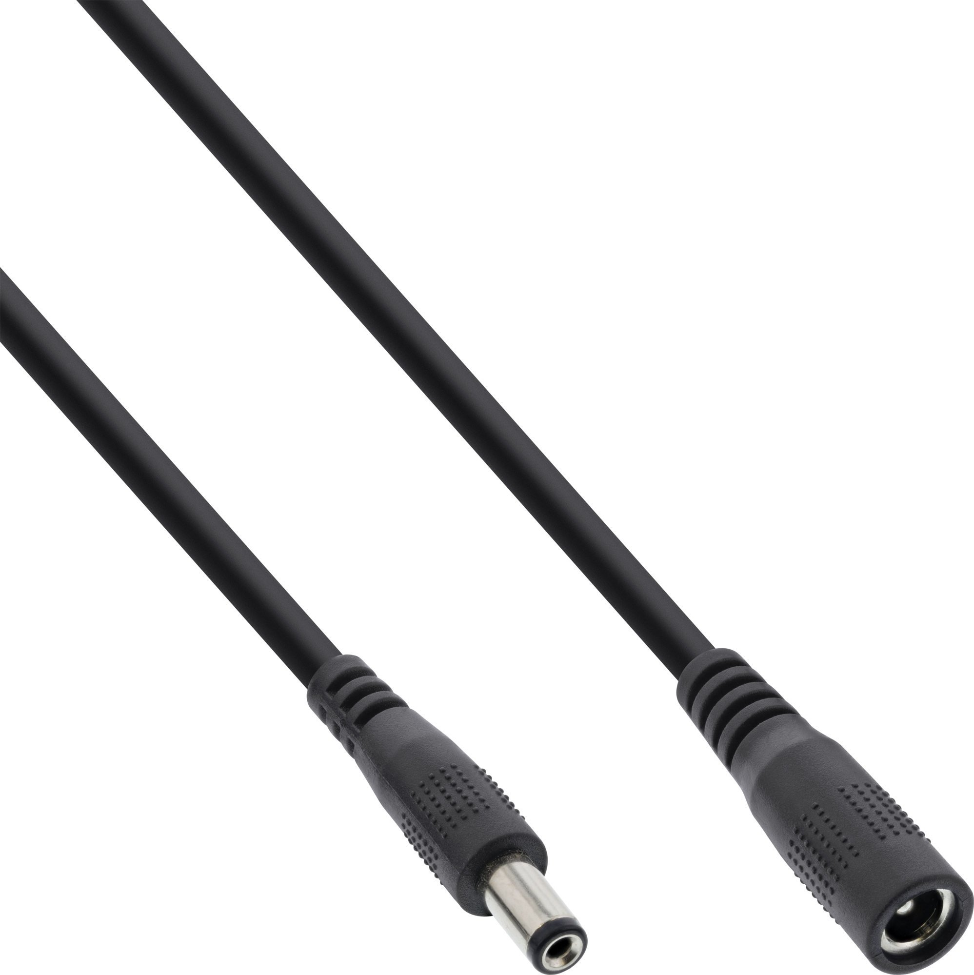 Kabel zasilający InLine InLine® DC extension cable, DC plug male/female 5.5x2.1mm, AWG 18, black, 0,5m