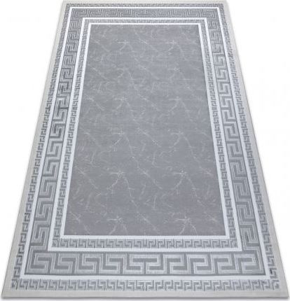 Dywany Łuszczów Dywan GLOSS nowoczesny 2813 27 stylowy, ramka, grecki szary, 240x330 cm