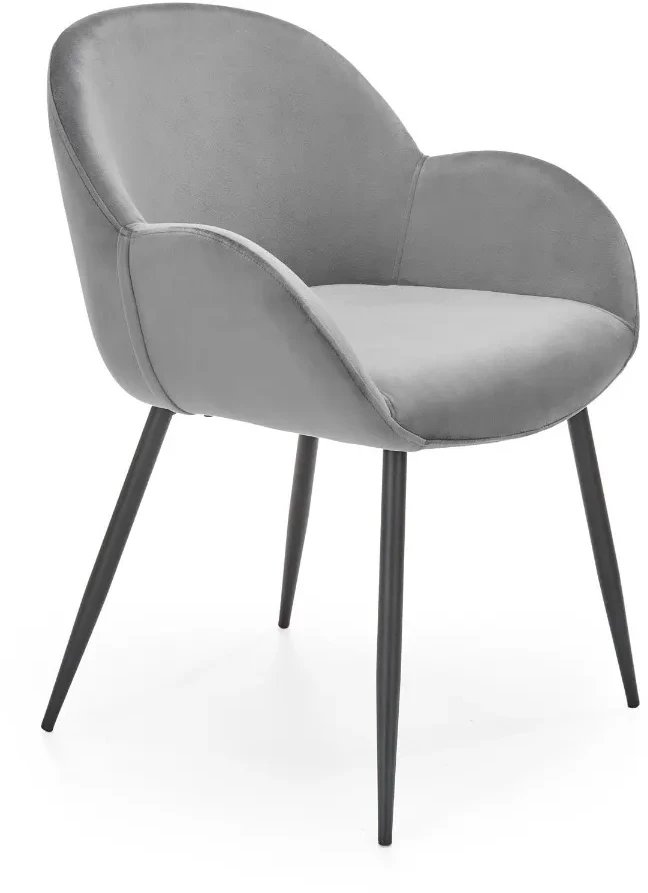 Krzesło tapicerowane K480 VELVET szare HALMAR