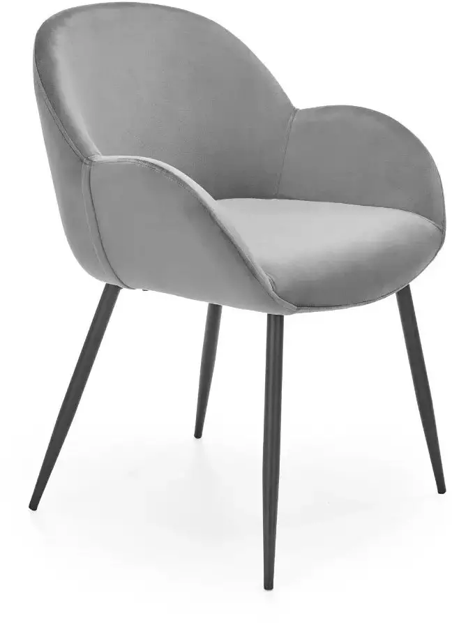 Krzesło tapicerowane K480 VELVET szare HALMAR