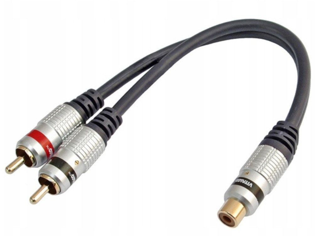Adapter 2x wtyk cinch -1x gniazdo cinch na przewod