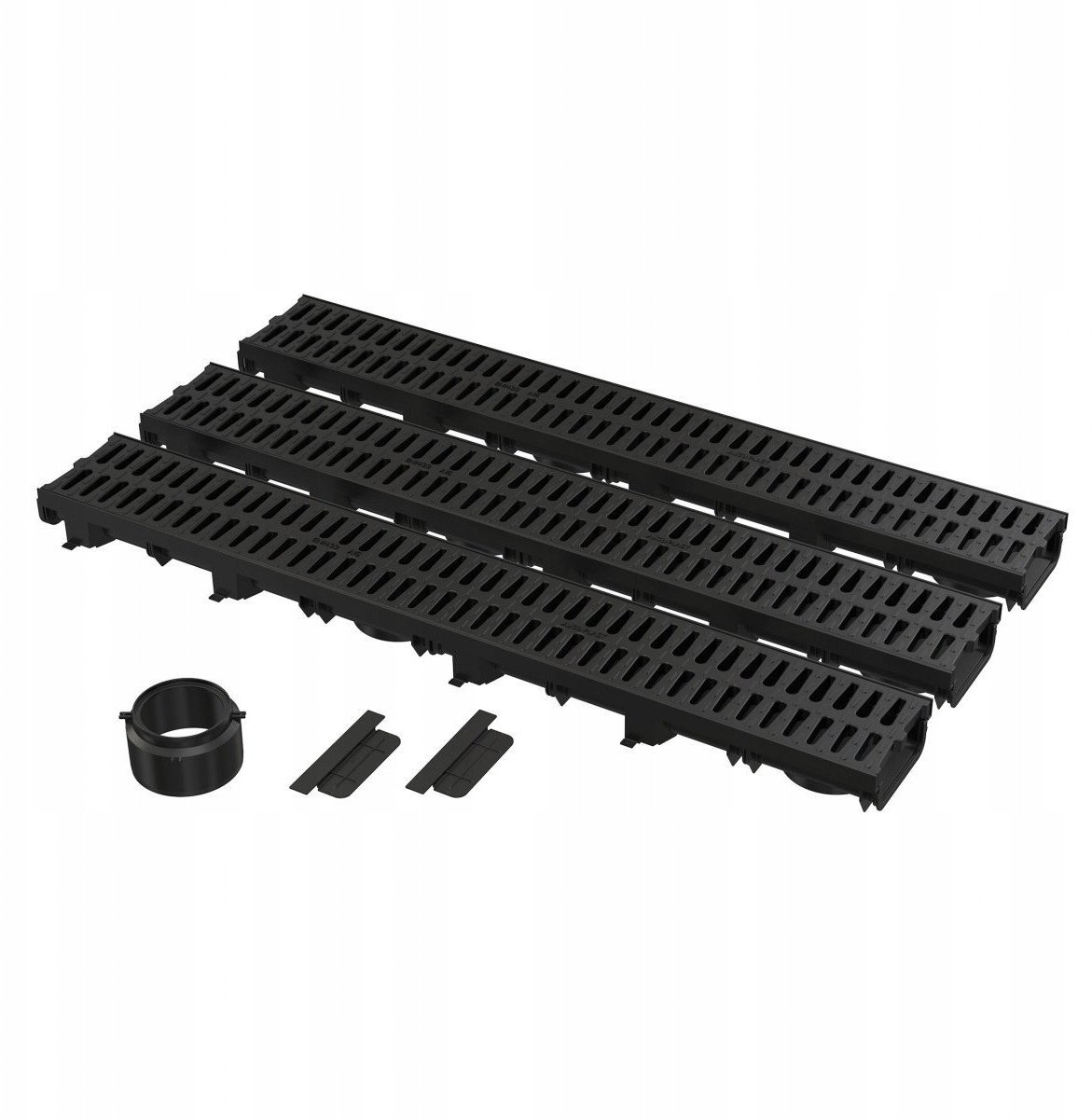 Garażowy set 3 m ruszt plastikowy (2× zaślepka, 1× gniazdo DN110) rozmiar1000x137×60 mm - klasa obciązenia A15