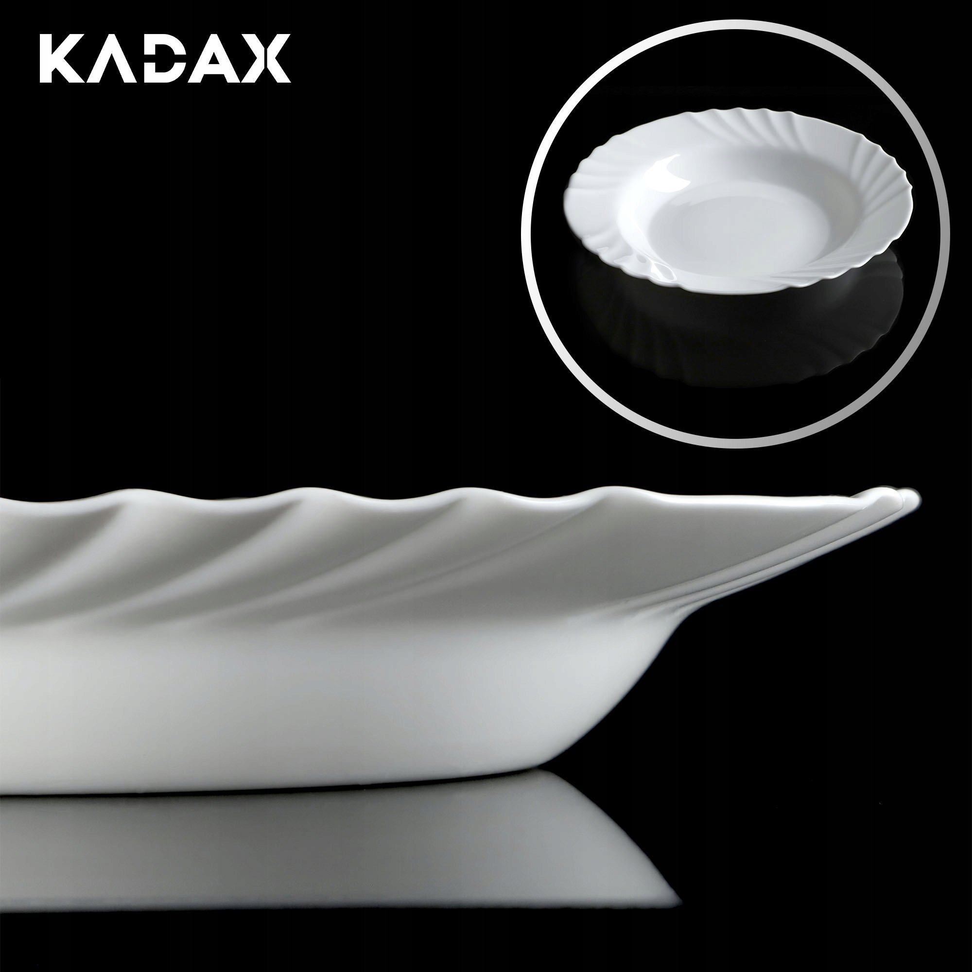 Kadax Serwis Obiadowy Zestaw Talerzy Do Zup 3 szt 23 cm