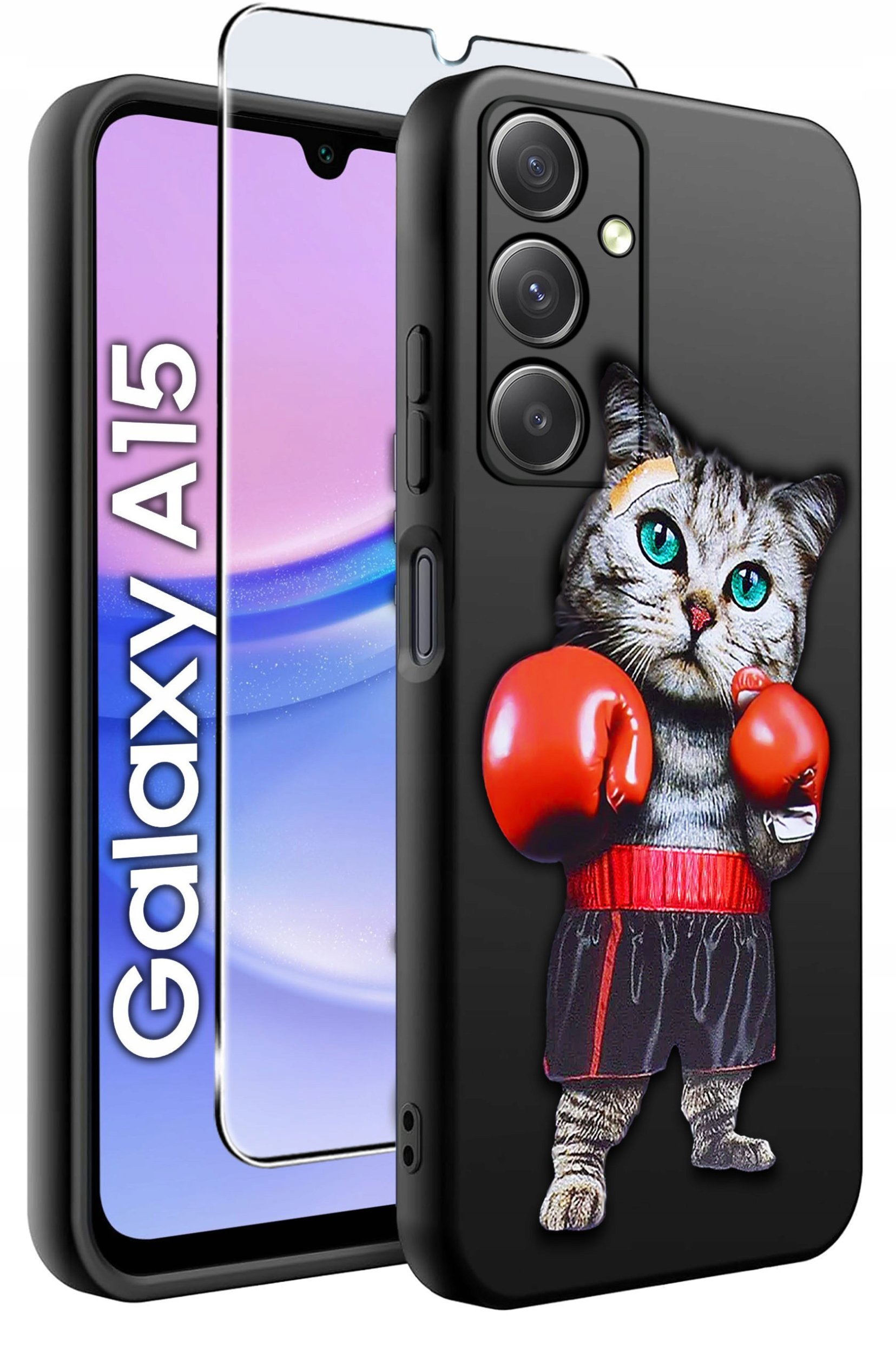 ETUI do Samsung A15 4G | 15 5G WZORY | SILIKONOWE MATT CASE + SZKŁO 9H