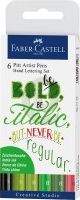 Faber-Castell Zestaw Pitt Artist Pen Handlettering 6szt. w etui odcienie zieleni
