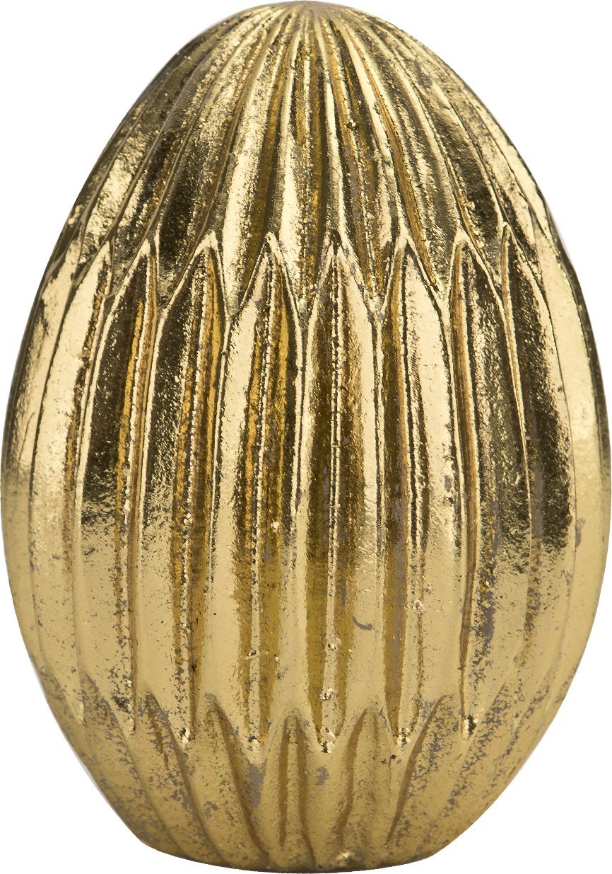 Ozdoba jajko złote karbowane 11,5 cm
