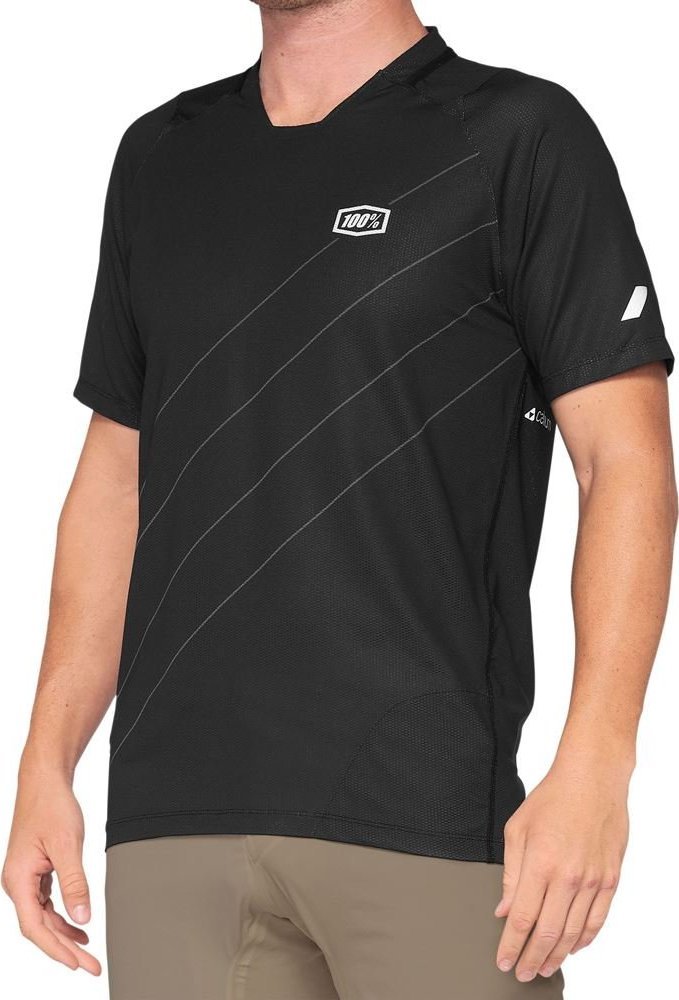 100% Koszulka męska 100% CELIUM Jersey krótki rękaw dark grey black roz. S (NEW 2021)