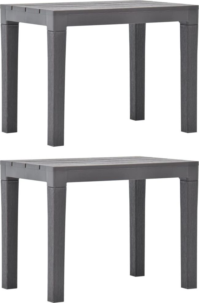 vidaXL ławki ogrodowe, 2 sztuki, mocca, plastik (48782)