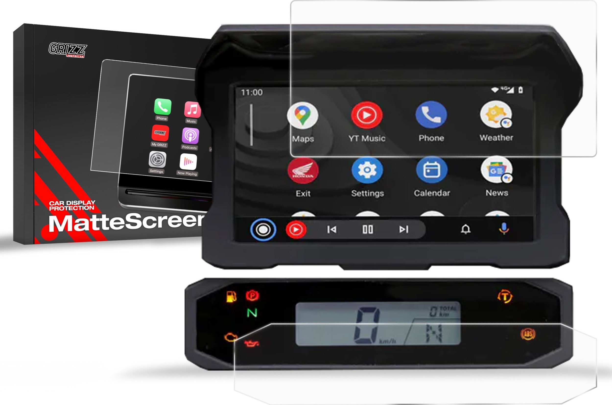 GrizzGlass Folia matowa GrizzGlass CarDisplay Protection do Honda CRF1100L Africa Twin Adventure Sports ES 5" 2024 [2w1]