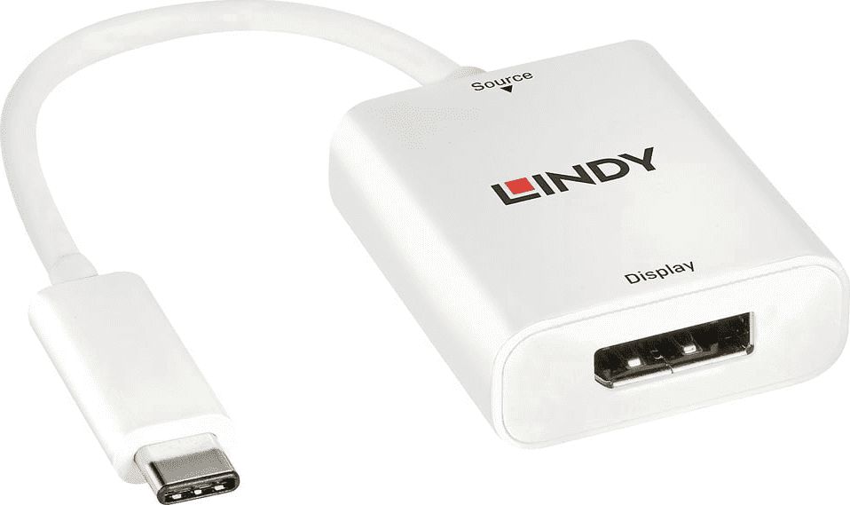 Adapter USB Lindy USB-C - DisplayPort Biały (43245)
