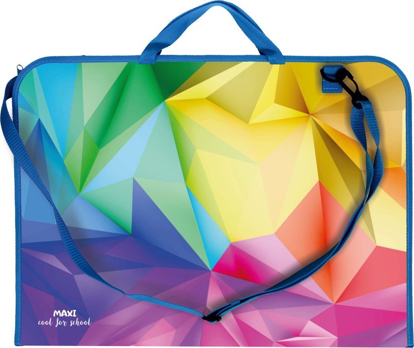 Biurfol Teczka na rysunki rysunkowa A3 z paskiem rączką plastikowa PP Geometric