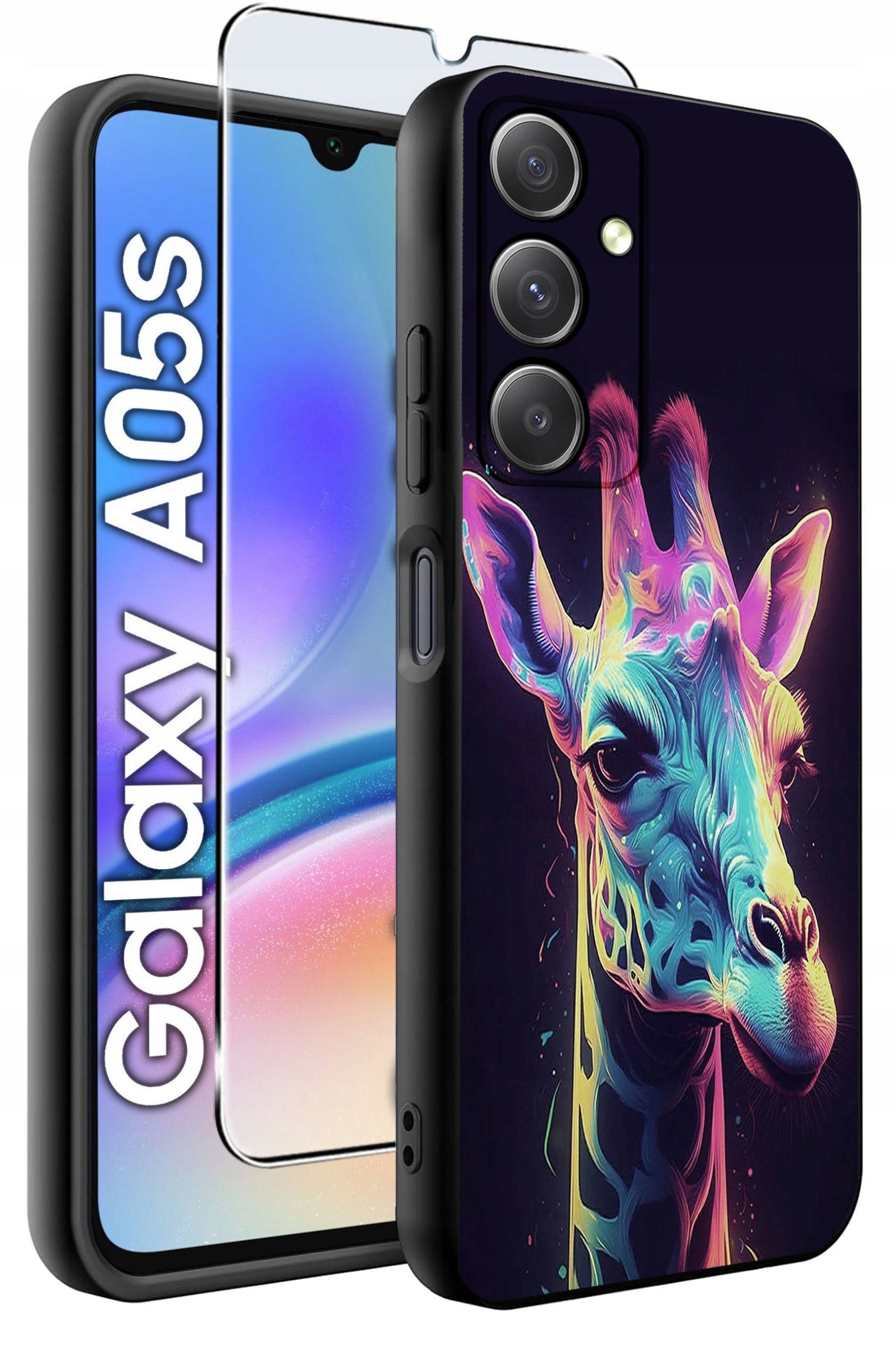 ETUI do Samsung A05s WZORY | SILIKONOWE MATT CASE + SZKŁO 9H