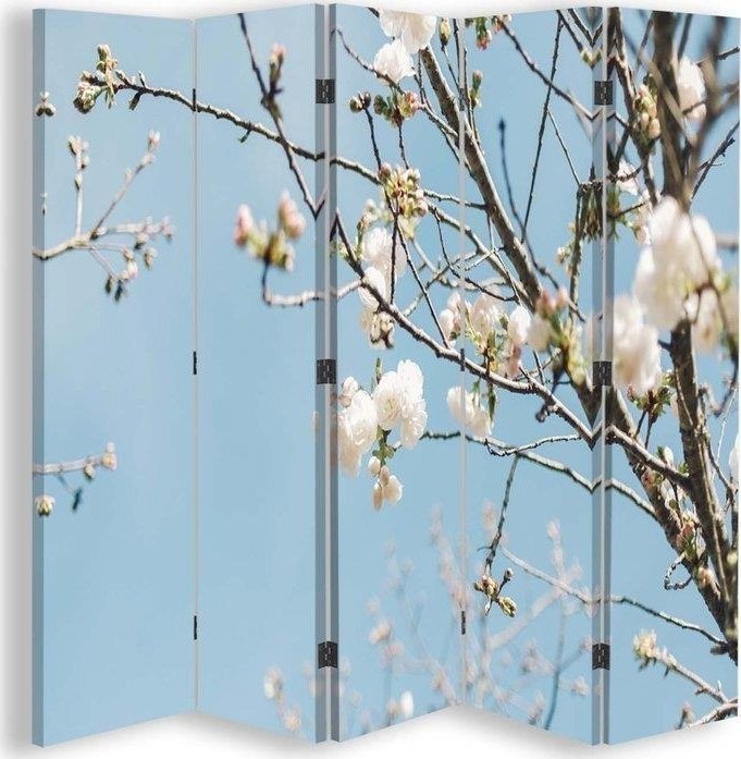 Feeby Parawan dwustronny, Kwitnące kwiaty na gałęzi - 180x170