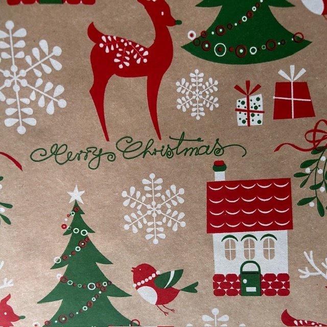 Fastima Papier świąteczny do pakowania jelonki kraft 70cmx2m 294m70