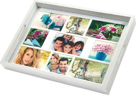Ramka ZEP ZEP Photo Tray white 45x35 Wooden Photo Tray 9 Photos W006