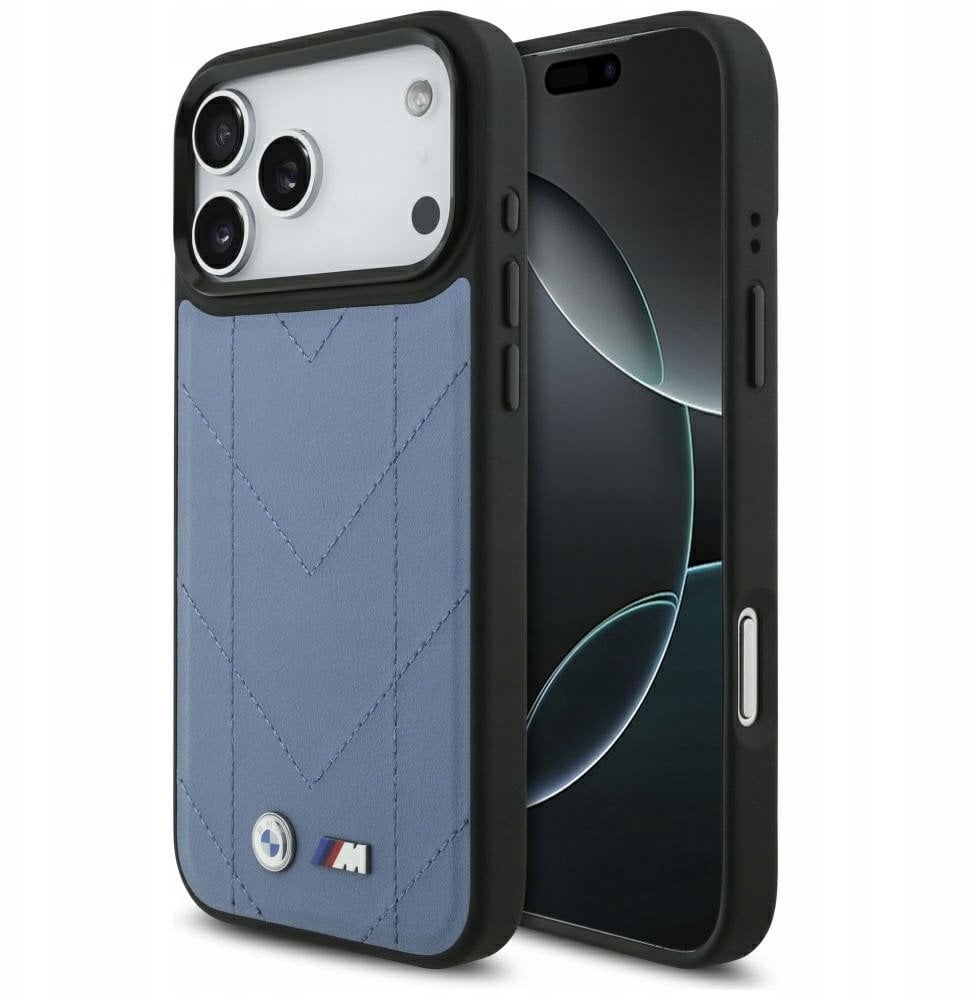 BMW Etui M Quilted Logo MagSafe do iPhone 17 Pro Max niebieski